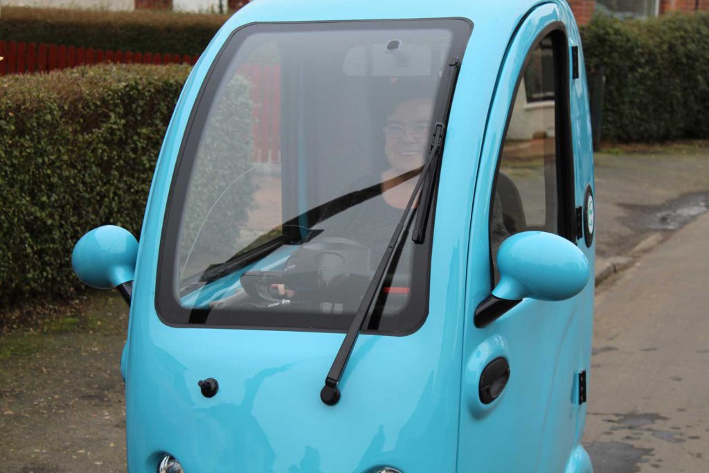 Customer in cabin car