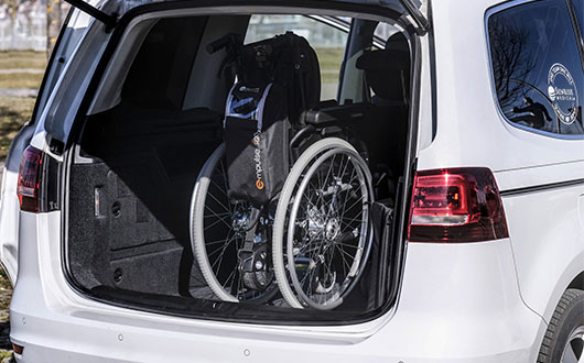 Empulse R20 wheelchair in car boot
