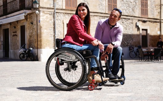 Couple both in wheelchair