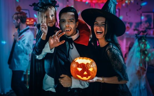 Family dressed up for Halloween