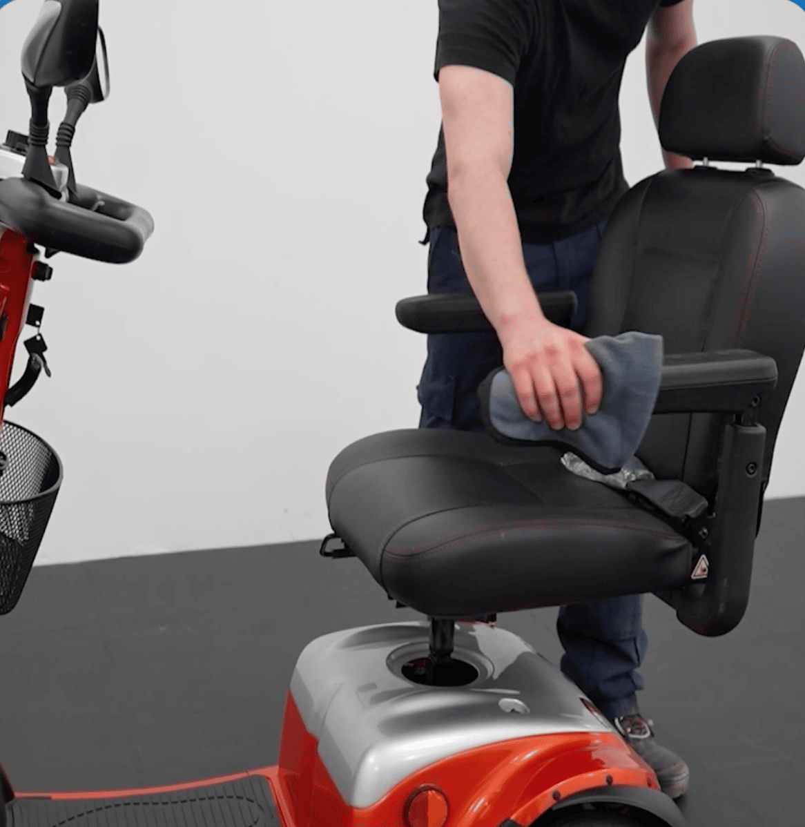 Cleaning a mobility scooter