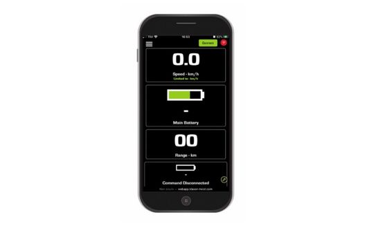 Klaxon Twist R mobility app showing battery life