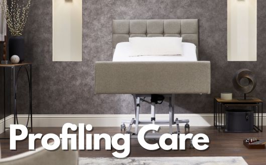 Profiling care bed elevated