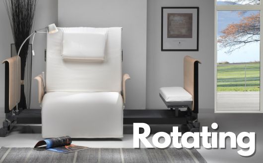 Rotating bed in chair position