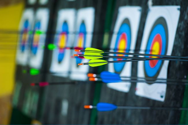 Close up of archery target.