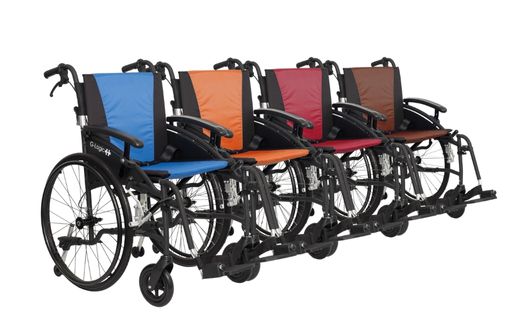 Excel G wheelchairs in a row
