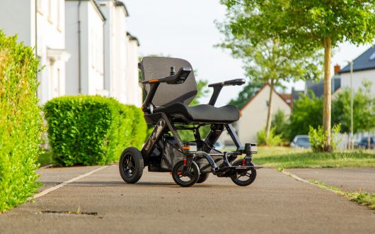 Powerchair outdoors.